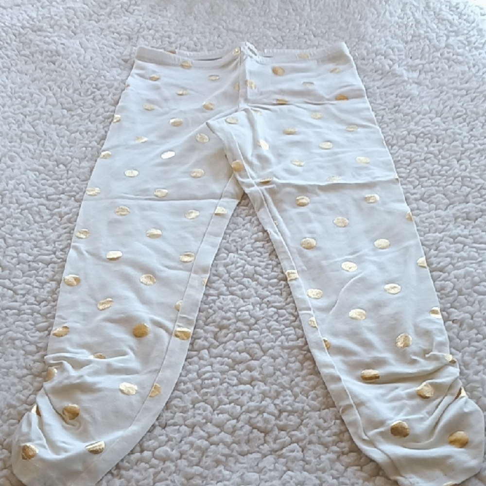 Old Navy Kids Leggings - Cream with Gold Dots